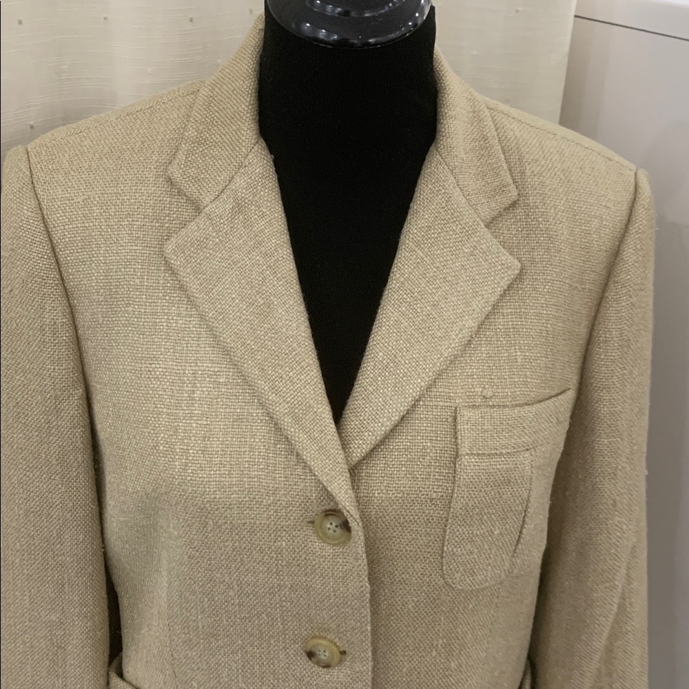 Ralph Lauren Tan Silk Jacket/Blazer size 14 - Picture 4 of 17